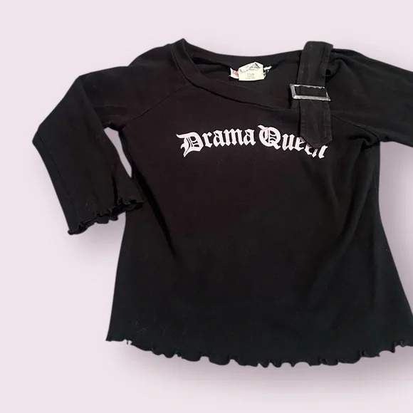 Vintage Girls Lily Bleu Drama Queen Black And Pink L/S With Buckle Detail - Picture 2 of 8